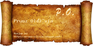 Prusz Olívia névjegykártya